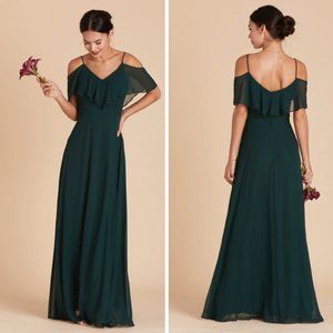 Birdy Grey "Jane" Emerald Green Off the Shoulder Bridesmaid Dress